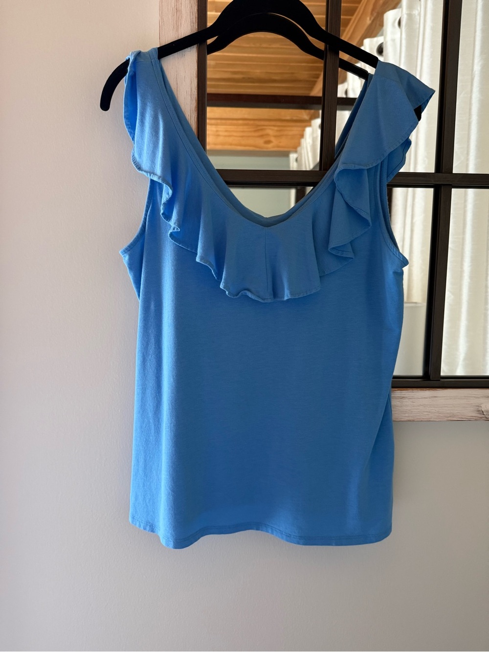 Lilly Pulitzer Ruffle V-Neck Tank in Sky Blue